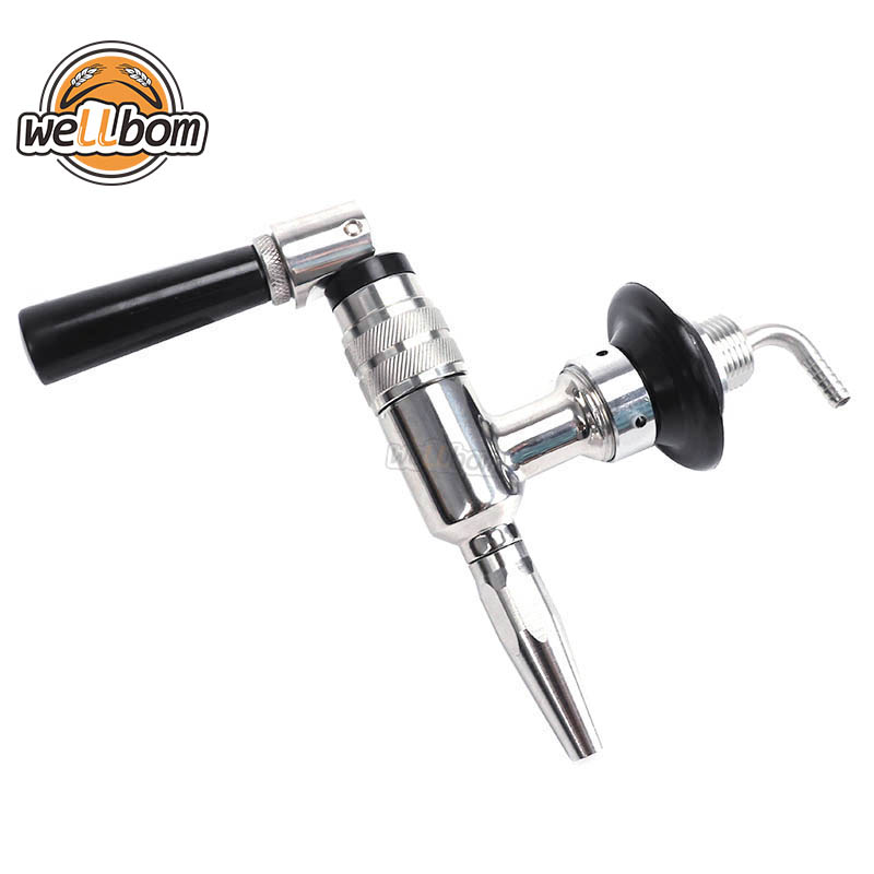 Stainless Steel Draft Beer Dispensing Nitrogen Nitro Tap , Stout Beer Faucet,coffee tap with Black Handle